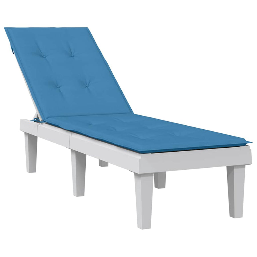 Terrasstoelkussen (75+105) x 50 x 4 cm stof gemêleerd blauw