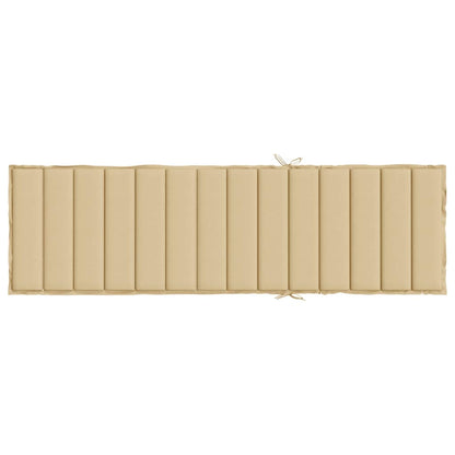 Ligbedkussen 200x50x4 cm stof gemêleerd beige