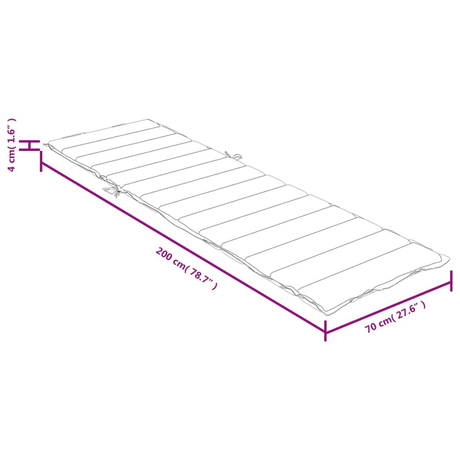 Ligbedkussen 200x70x4 cm stof gemêleerd antracietkleurig