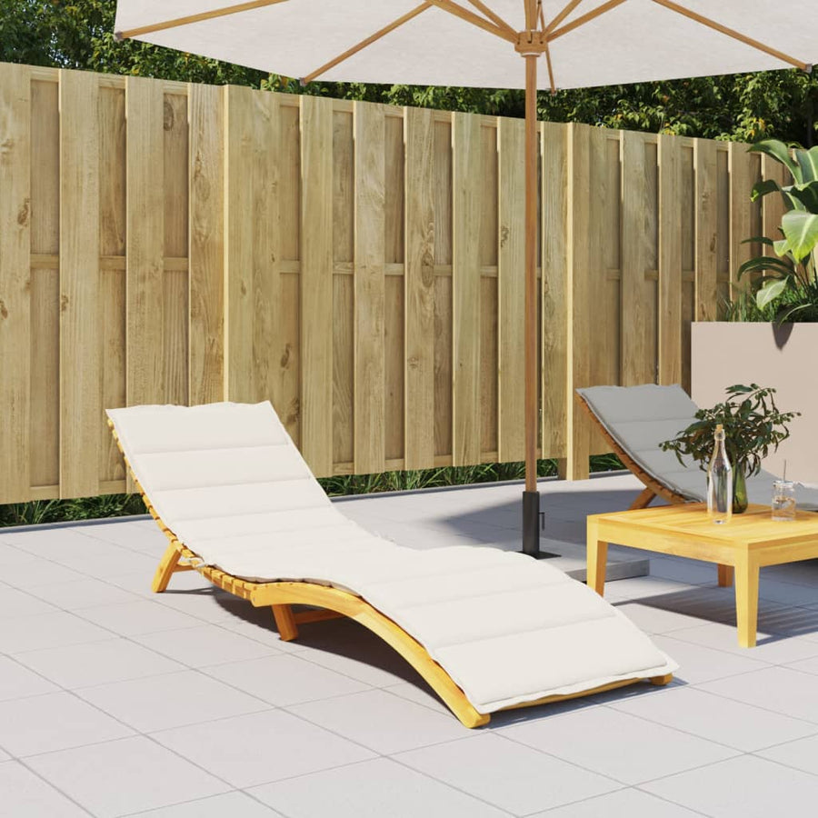 Ligbedkussen 200x70x4 cm stof gemêleerd crèmekleurig