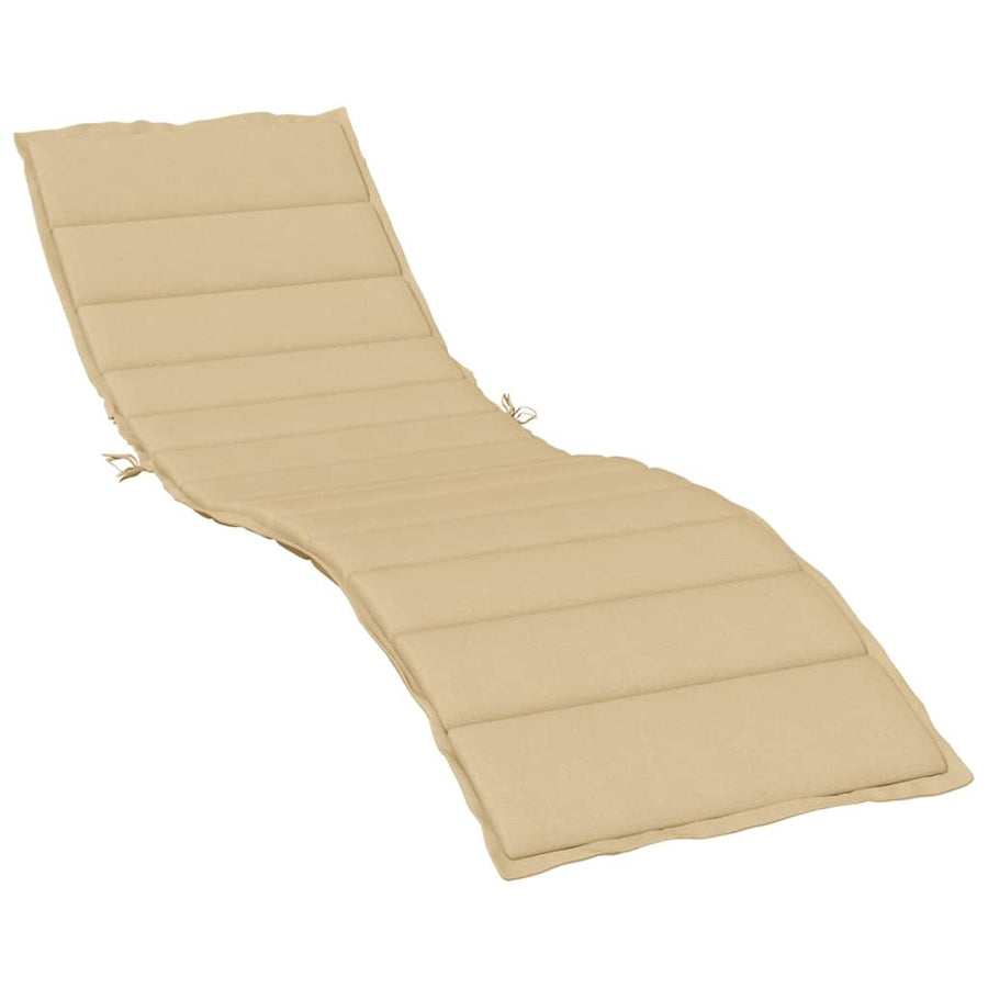 Ligbedkussen 200x70x4 cm stof gemêleerd beige