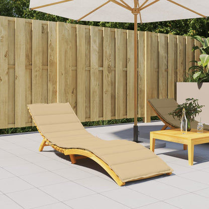 Ligbedkussen 200x70x4 cm stof gemêleerd beige