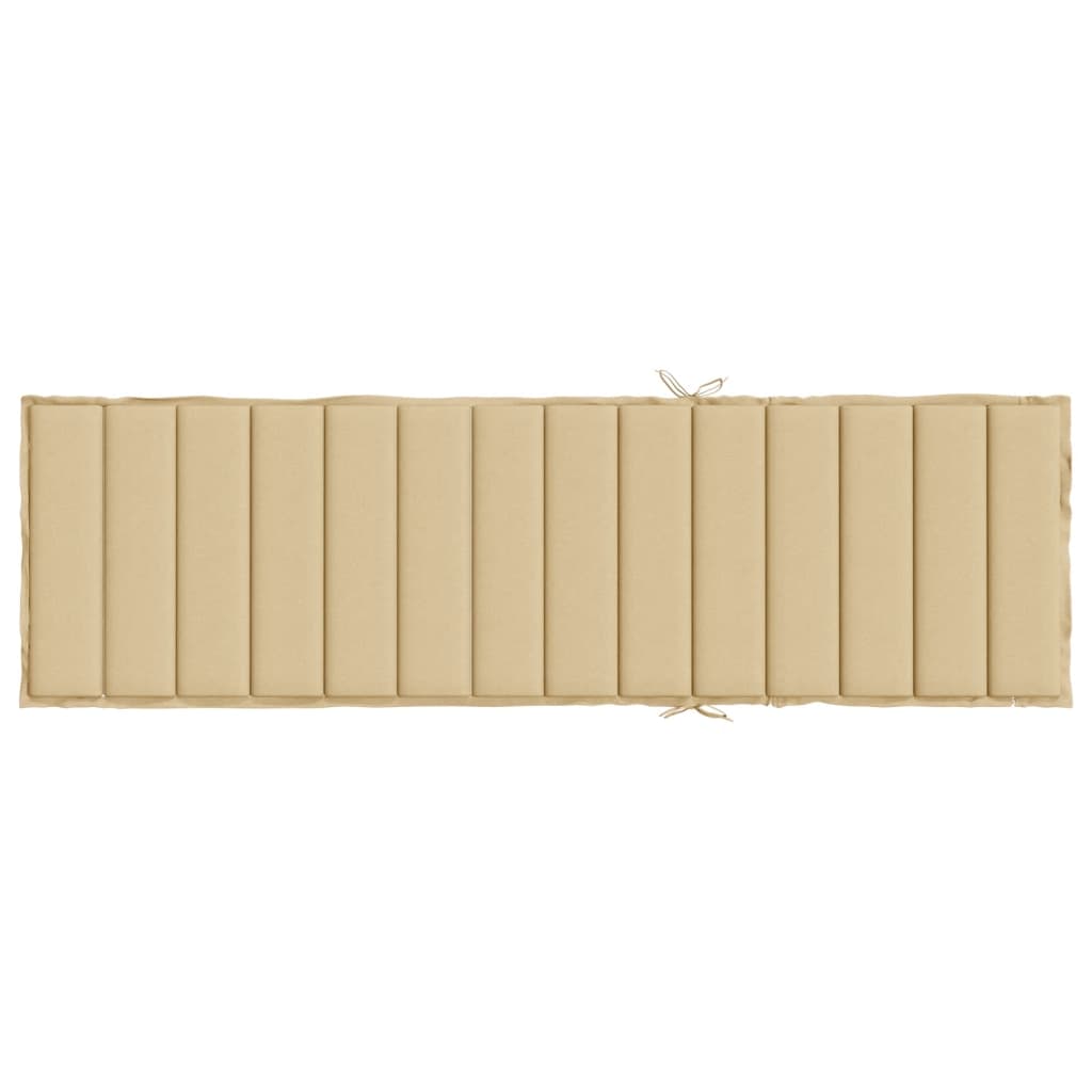 Ligbedkussen 200x70x4 cm stof gemêleerd beige