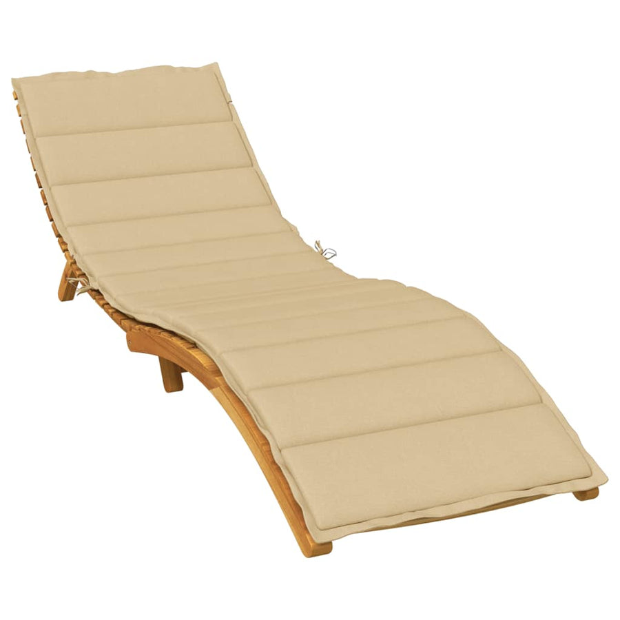 Ligbedkussen 200x70x4 cm stof gemêleerd beige