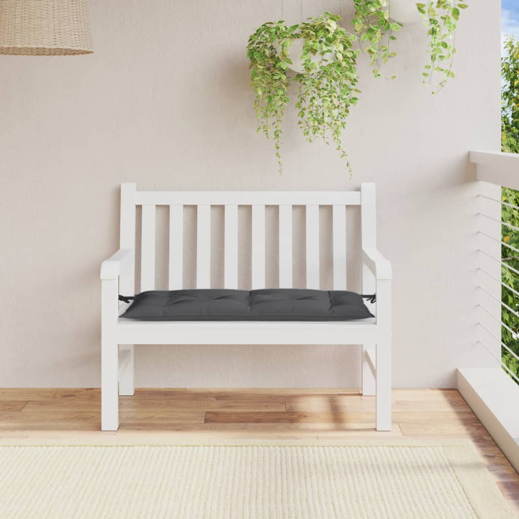 Tuinbankkussen 100x50x7 cm stof gemêleerd antracietkleurig