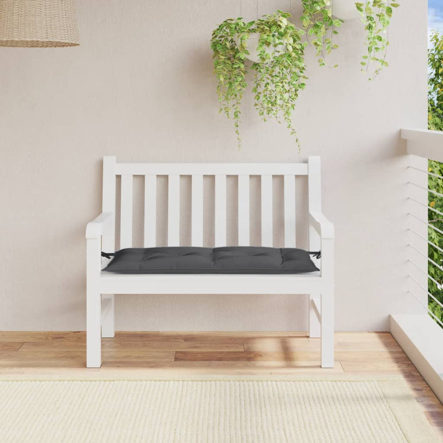 Tuinbankkussen 100x50x7 cm stof gemêleerd antracietkleurig