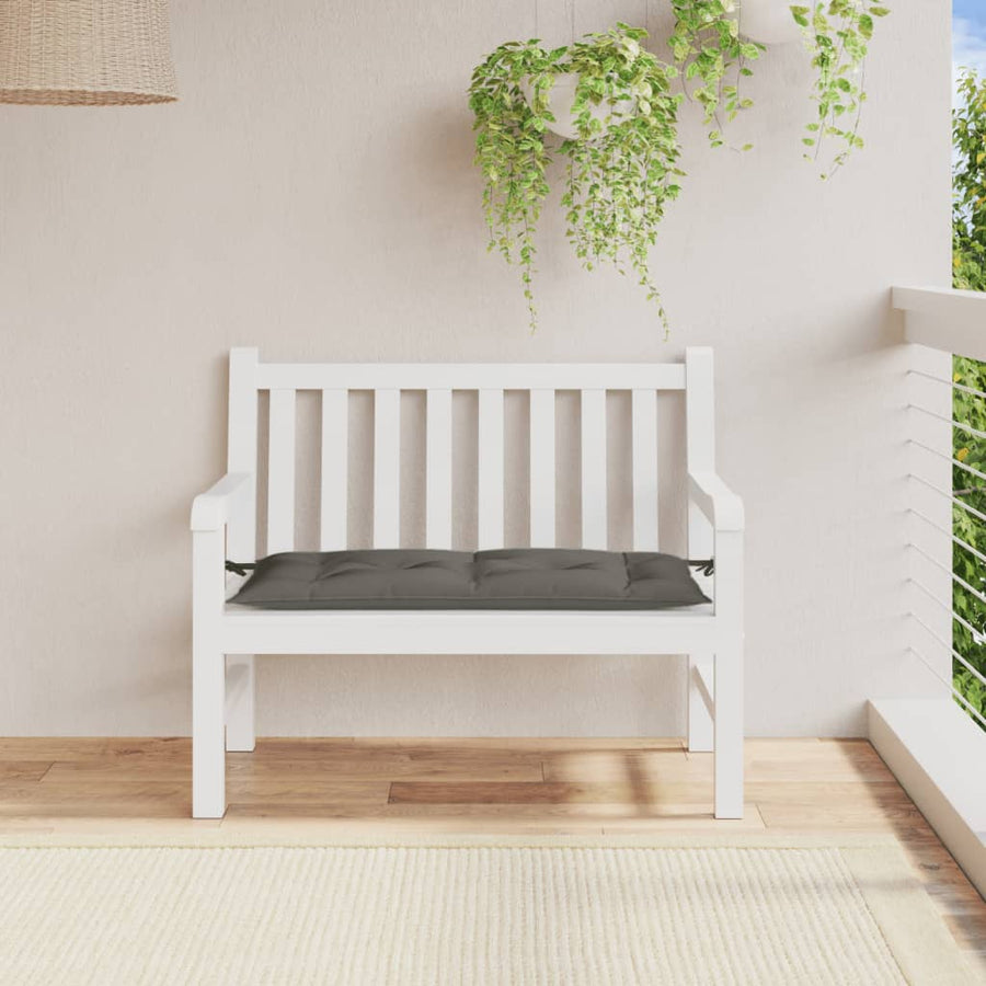 Tuinbankkussen 100x50x7 cm stof gemêleerd donkergrijs