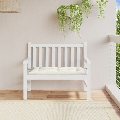 Tuinbankkussen 100x50x7 cm stof gemêleerd crèmekleurig