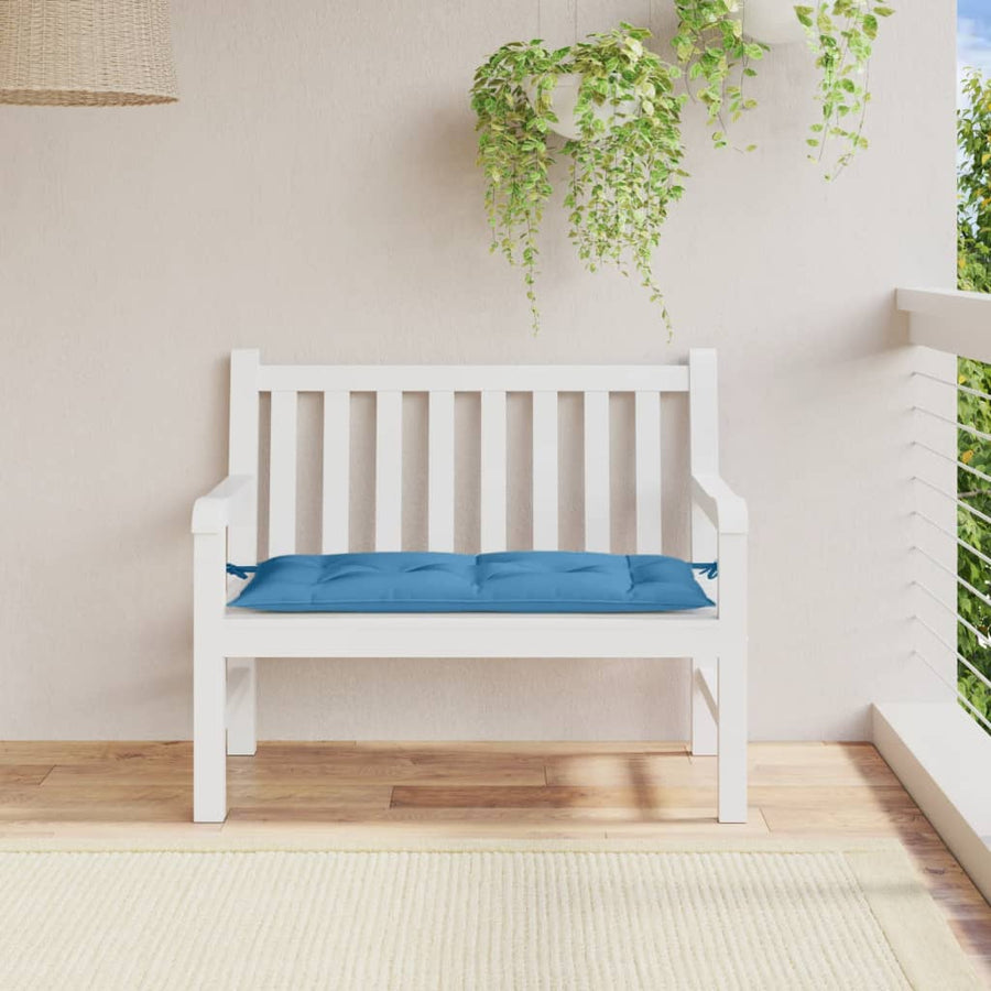 Tuinbankkussen 100x50x7 cm stof gemêleerd blauw