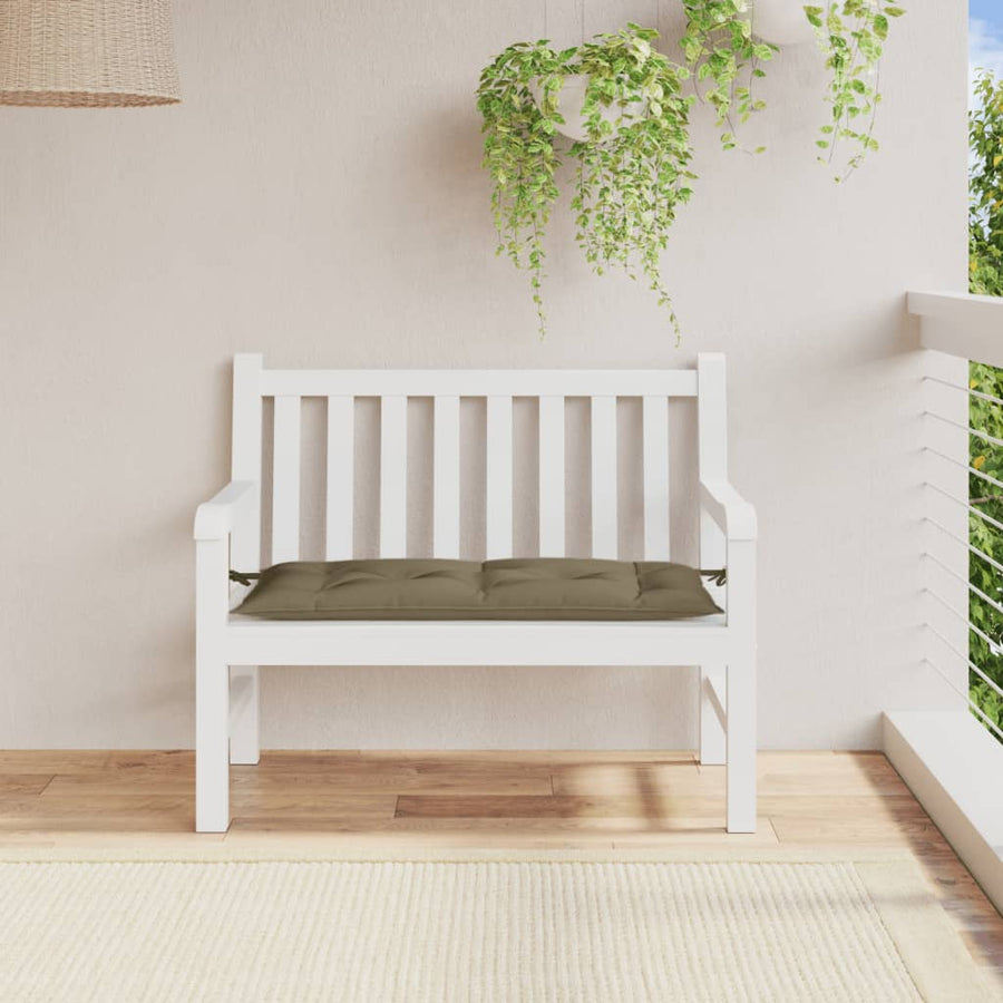 Tuinbankkussen 100x50x7 cm stof gemêleerd taupe