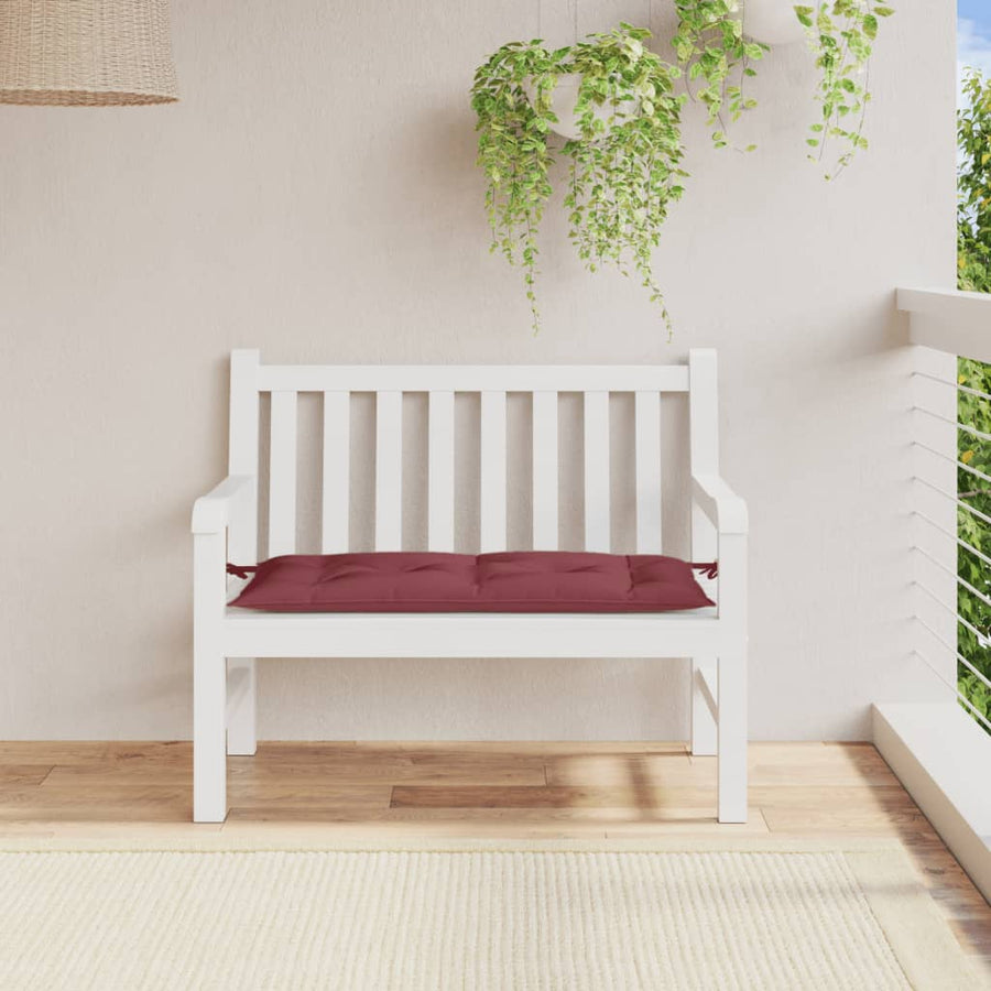 Tuinbankkussen 100x50x7 cm stof gemêleerd wijnrood