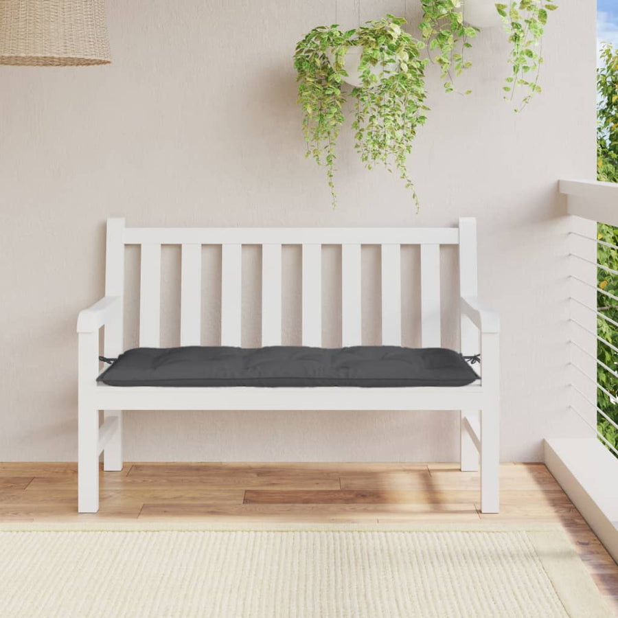 Tuinbankkussen 120x50x7 cm stof gemêleerd antracietkleurig