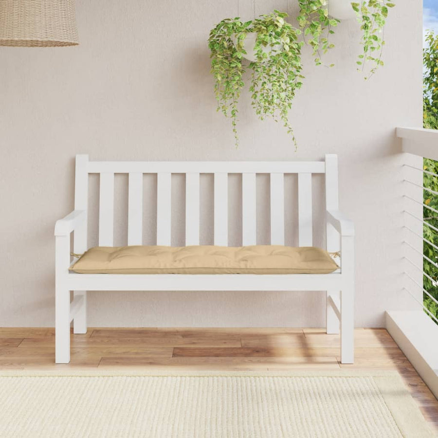 Tuinbankkussen 120x50x7 cm stof gemêleerd beige