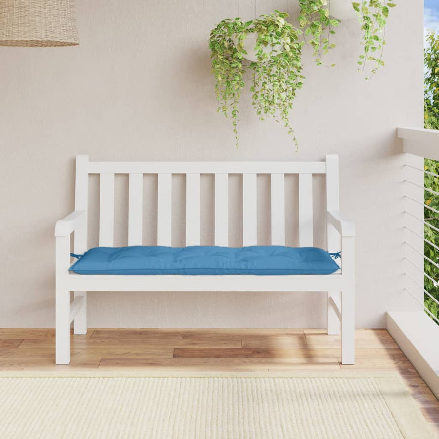 Tuinbankkussen 120x50x7 cm stof gemêleerd blauw