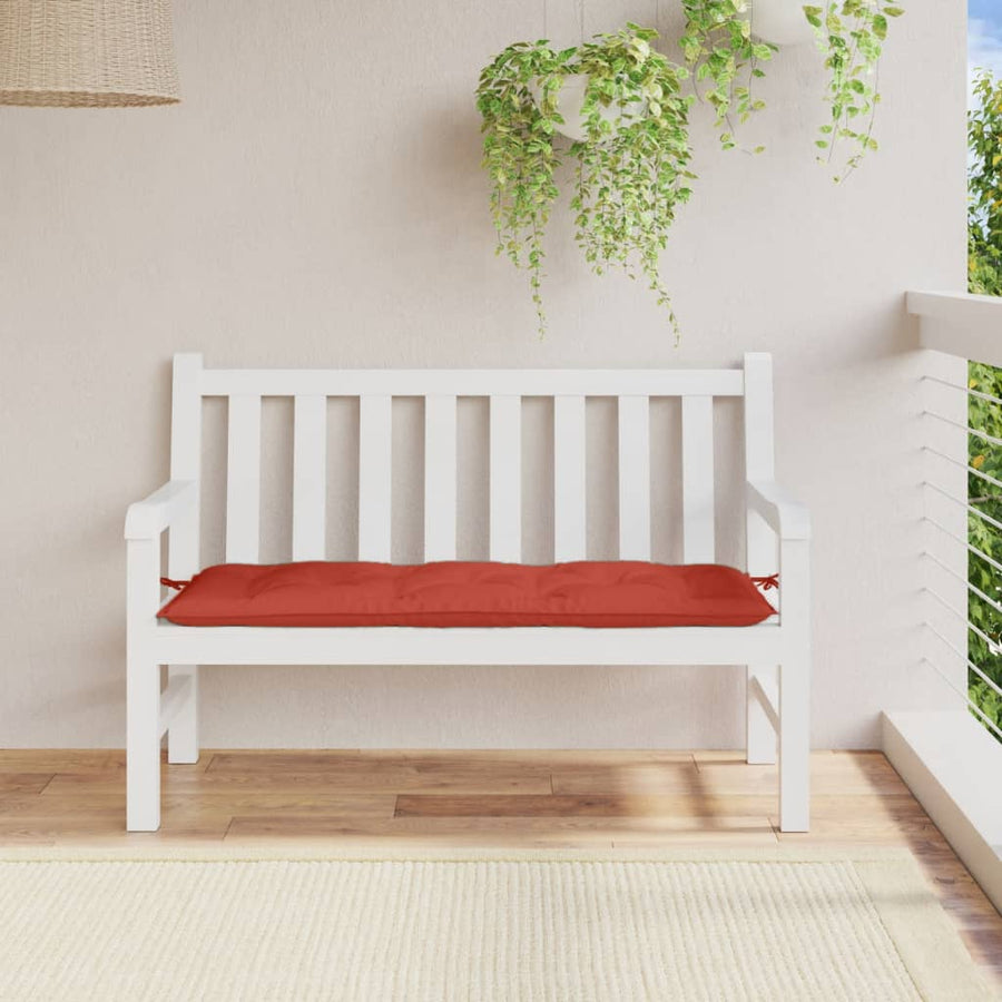Tuinbankkussen 120x50x7 cm stof gemêleerd rood