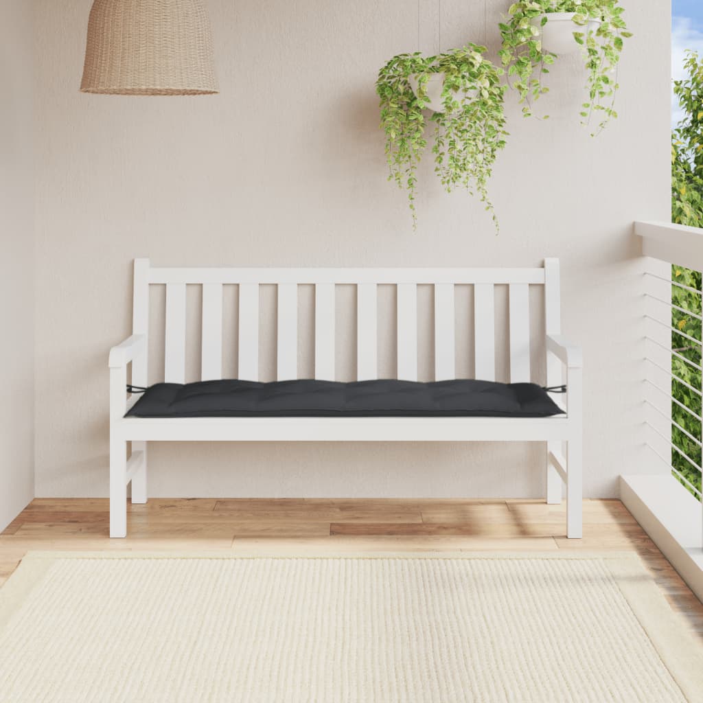 Tuinbankkussen 150x50x7 cm stof gemêleerd antracietkleurig