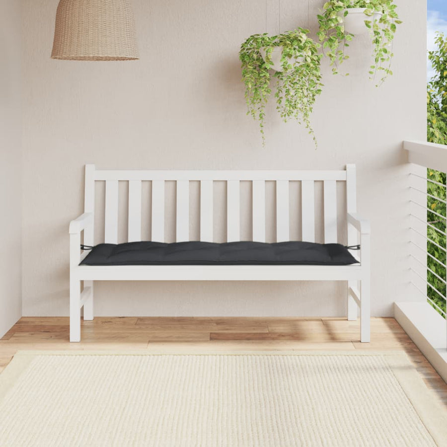 Tuinbankkussen 150x50x7 cm stof gemêleerd antracietkleurig
