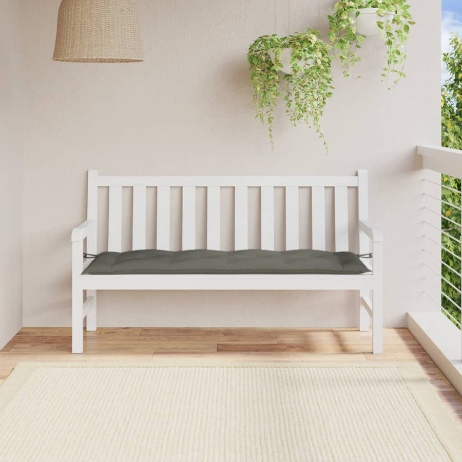 Tuinbankkussen 150x50x7 cm stof gemêleerd donkergrijs