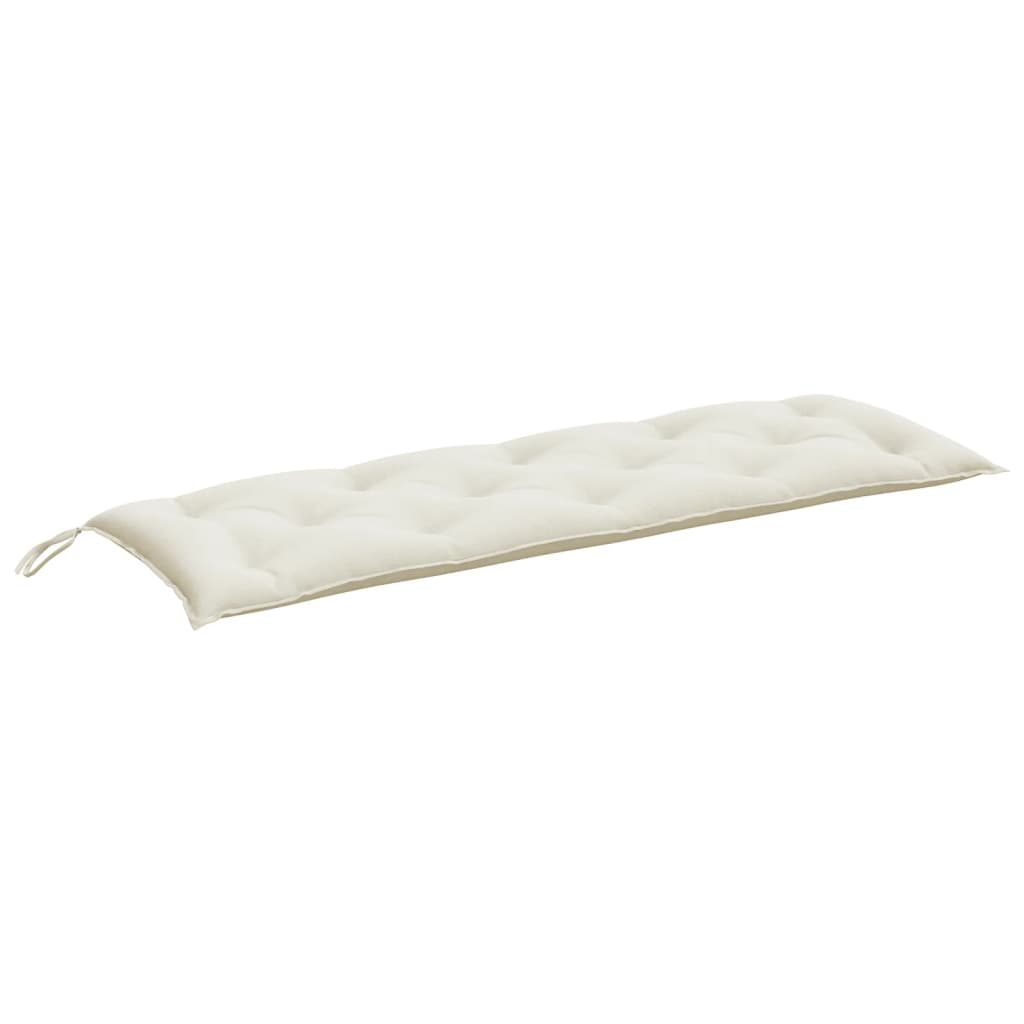 Tuinbankkussen 150x50x7 cm stof gemêleerd crèmekleurig