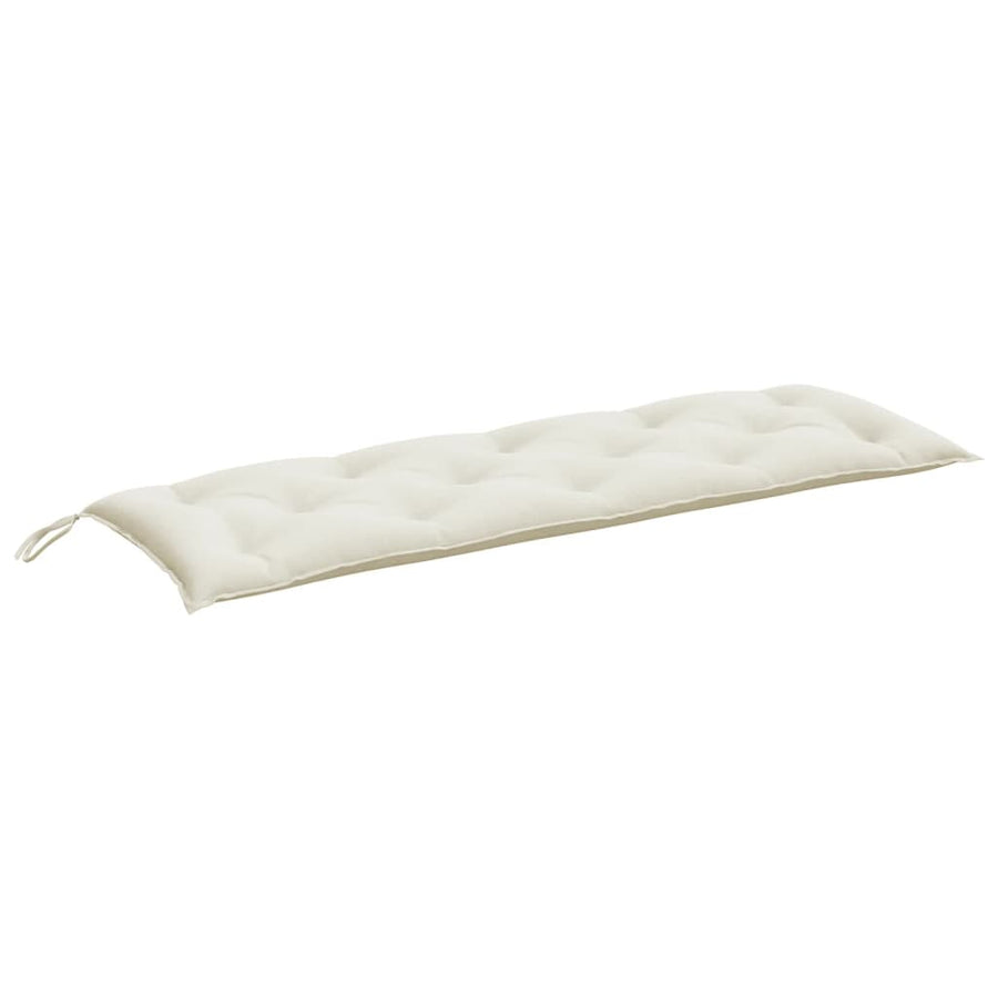 Tuinbankkussen 150x50x7 cm stof gemêleerd crèmekleurig