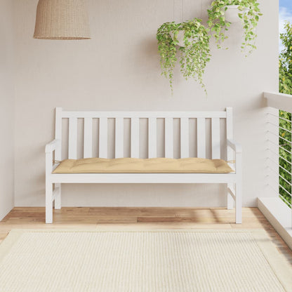Tuinbankkussen 150x50x7 cm stof gemêleerd beige