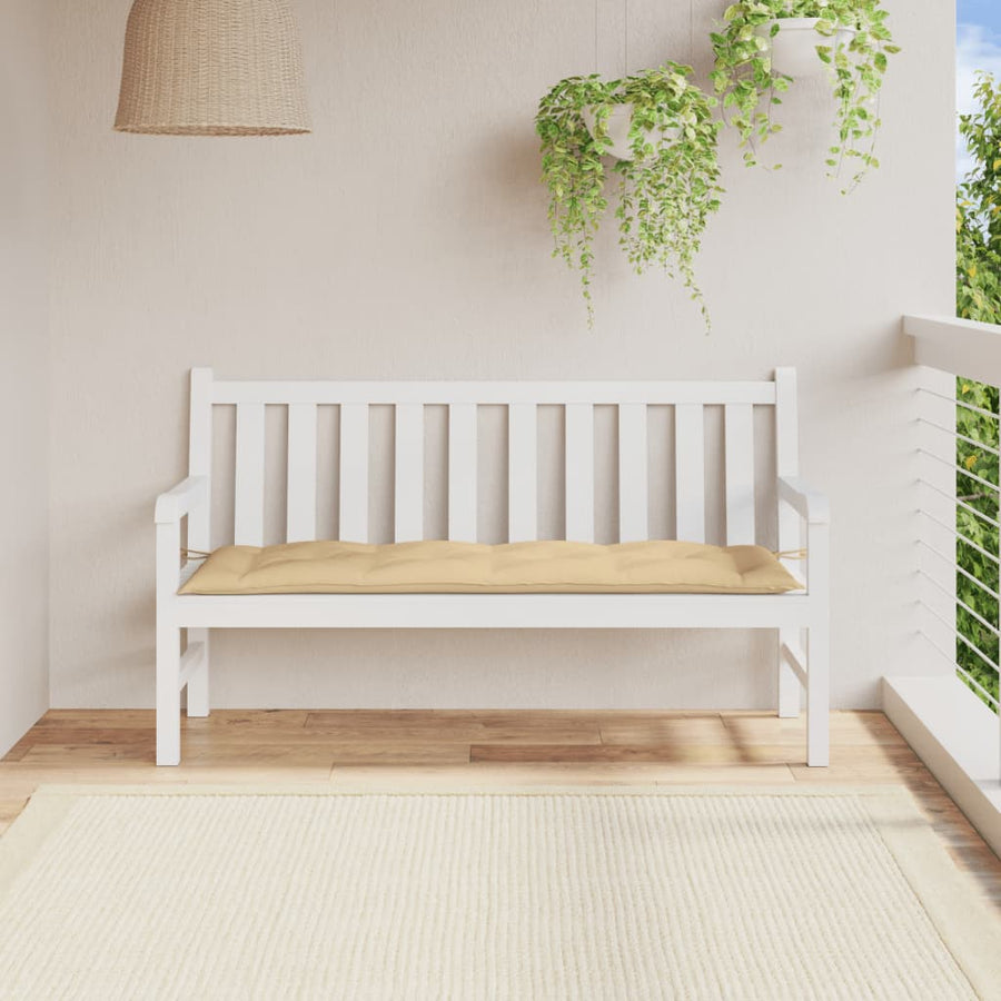 Tuinbankkussen 150x50x7 cm stof gemêleerd beige