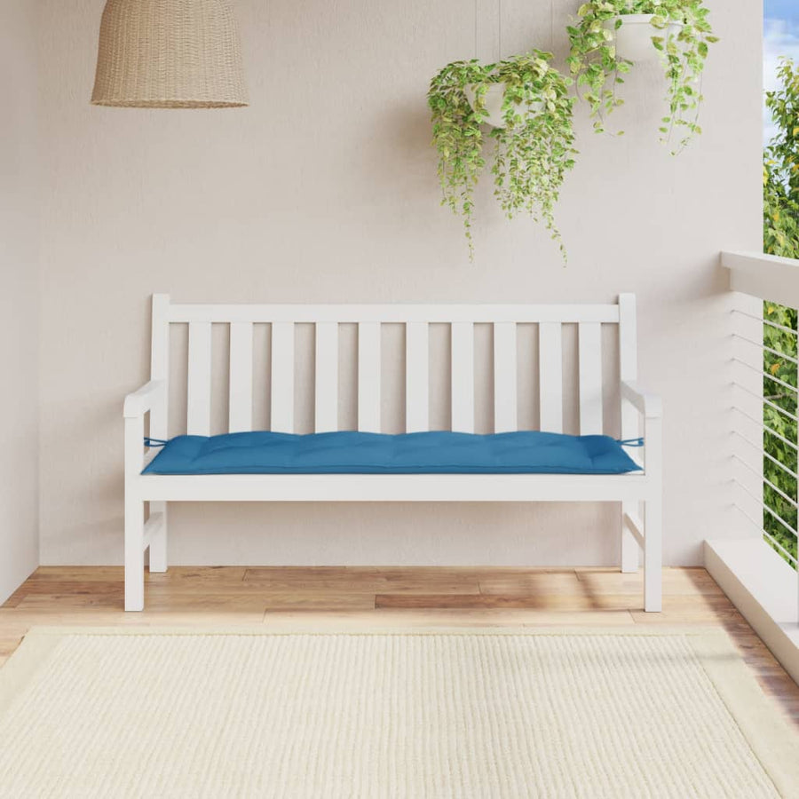 Tuinbankkussen 150x50x7 cm stof gemêleerd blauw