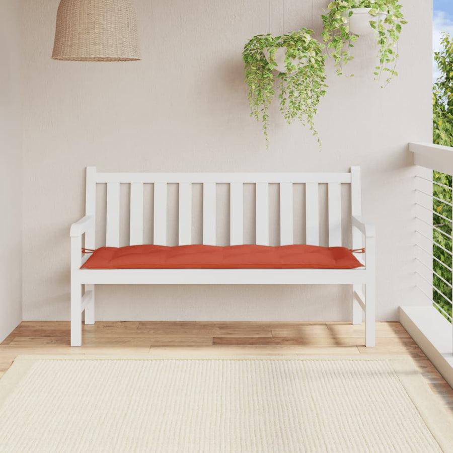 Tuinbankkussen 150x50x7 cm stof gemêleerd rood