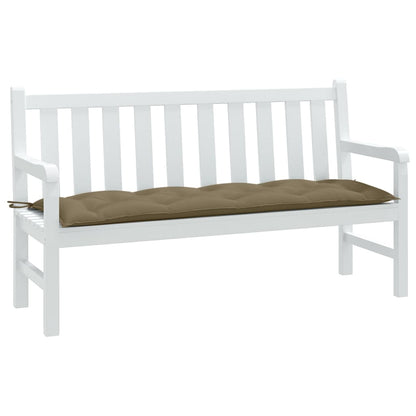 Tuinbankkussen 150x50x7 cm stof gemêleerd taupe