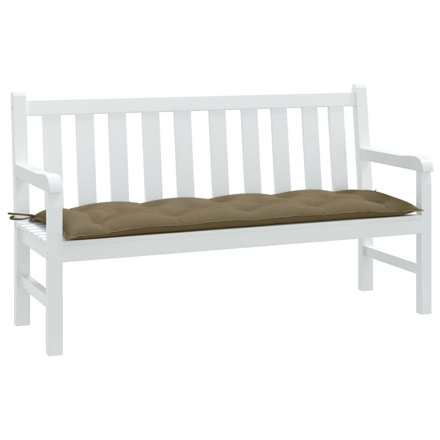 Tuinbankkussen 150x50x7 cm stof gemêleerd taupe