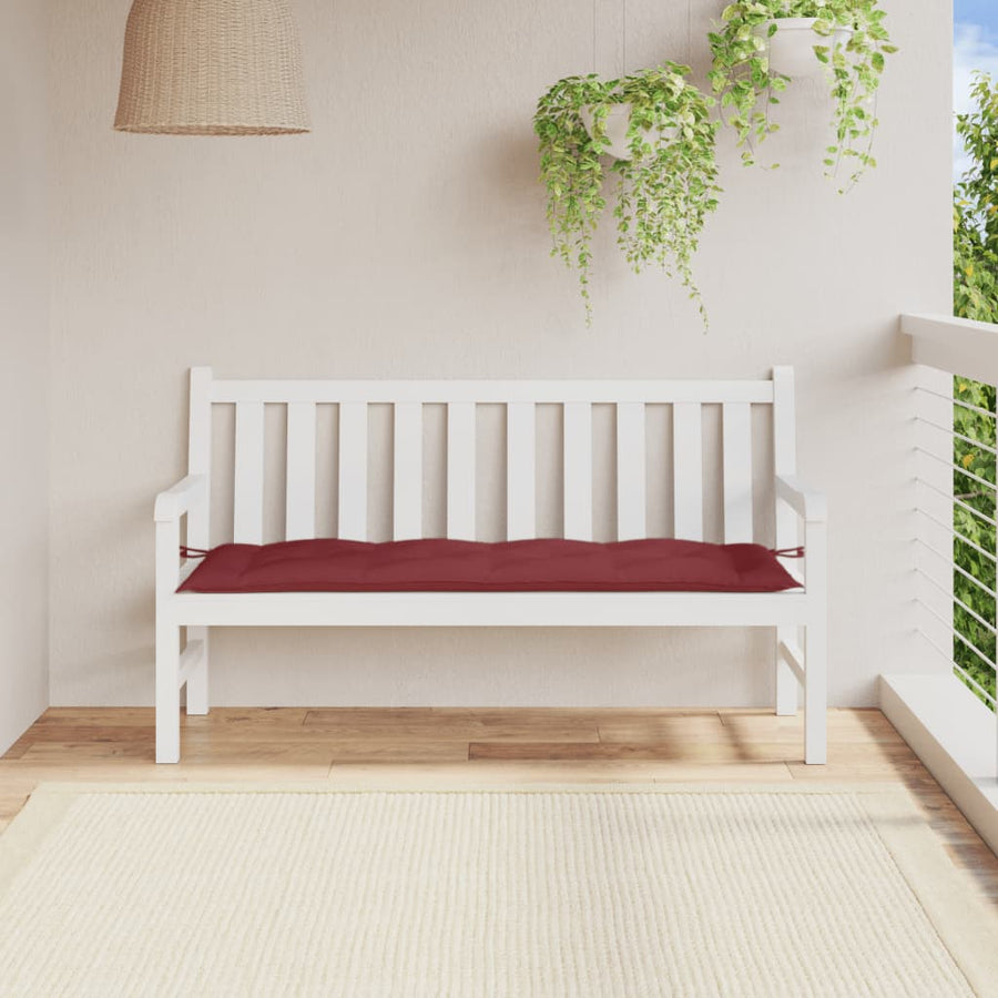 Tuinbankkussen 150x50x7 cm stof gemêleerd wijnrood