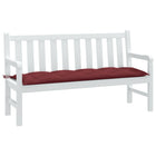 Garden bench cushion 150x50x7 cm mottled fabric wine red