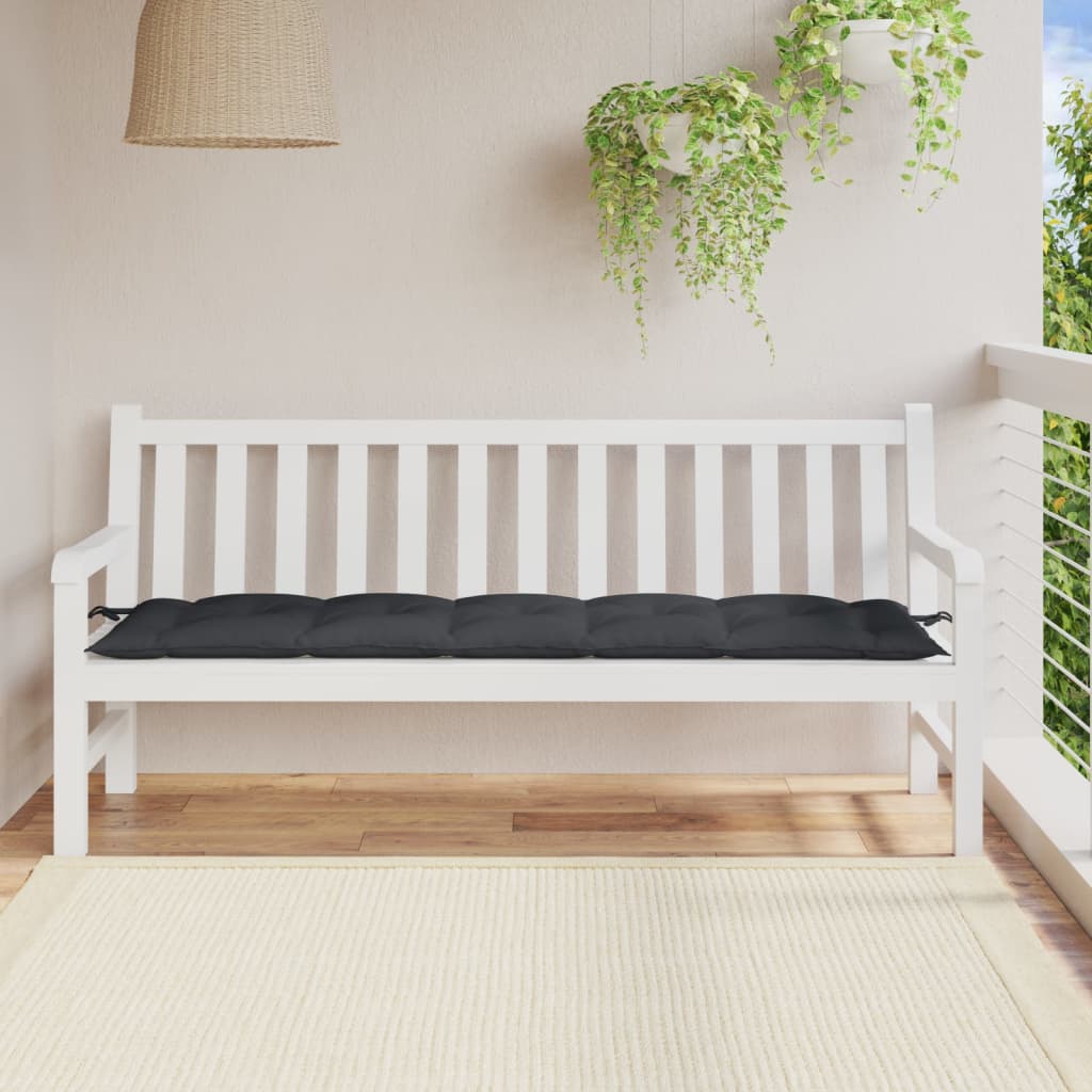 Tuinbankkussen 180x50x7 cm stof gemêleerd antracietkleurig