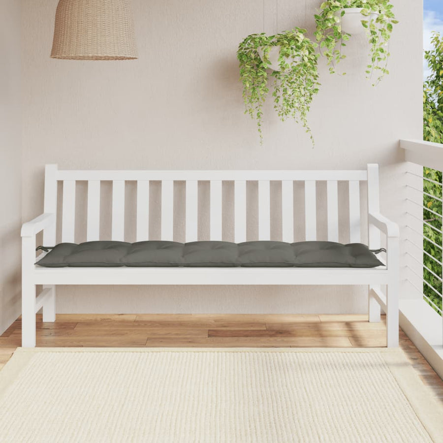 Tuinbankkussen 180x50x7 cm stof gemêleerd donkergrijs
