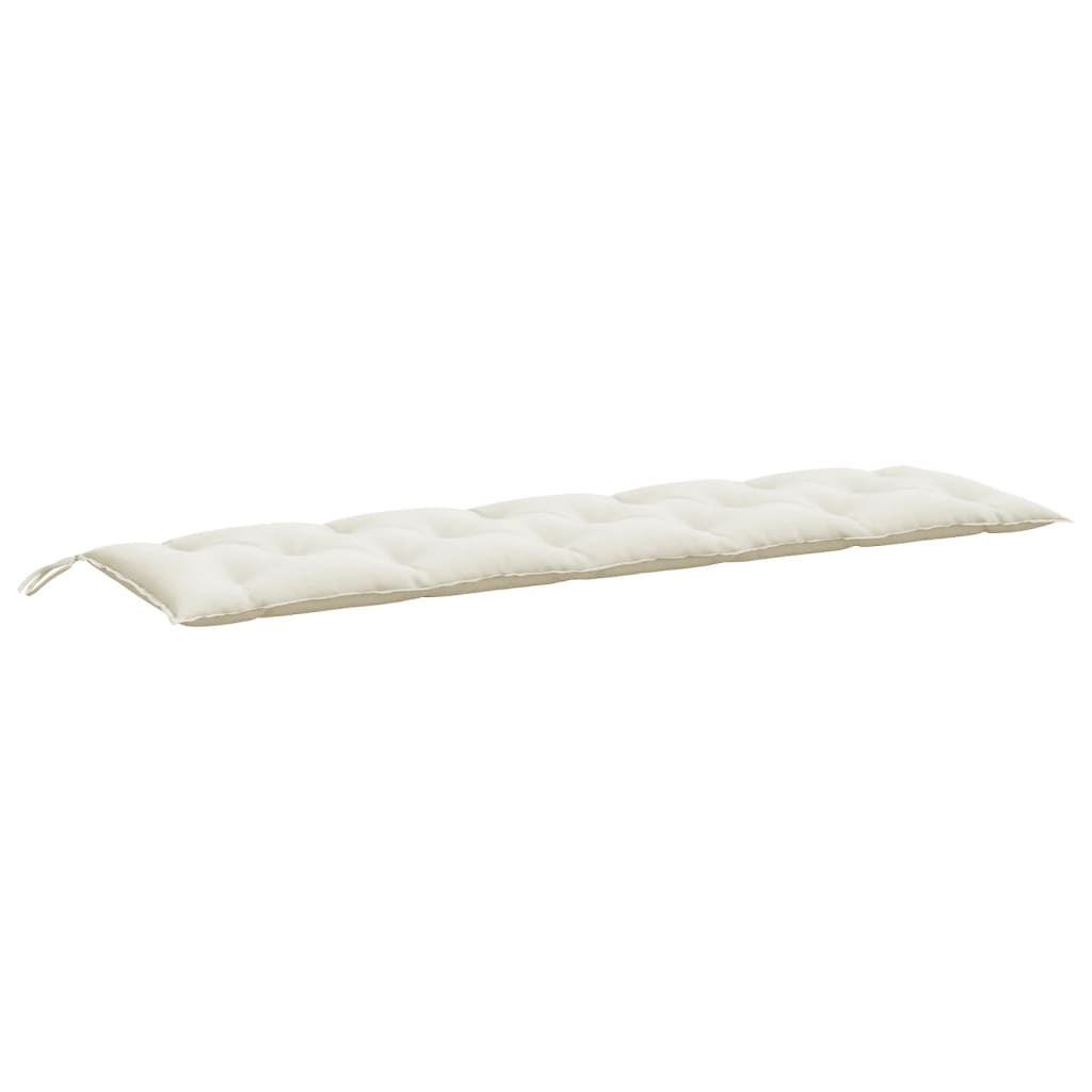 Tuinbankkussen 180x50x7 cm stof gemêleerd crèmekleurig