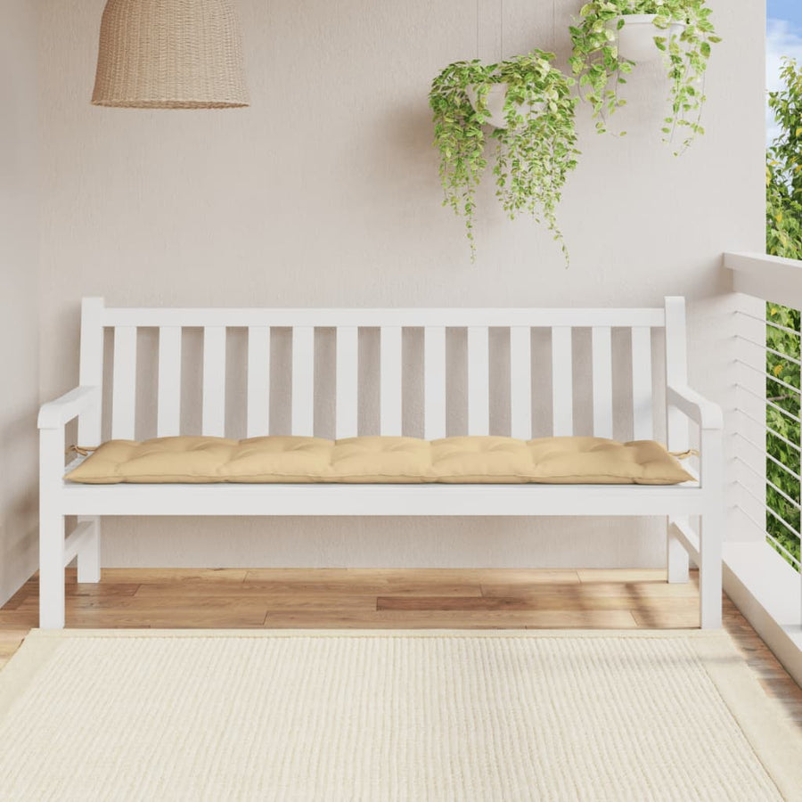 Tuinbankkussen 180x50x7 cm stof gemêleerd beige