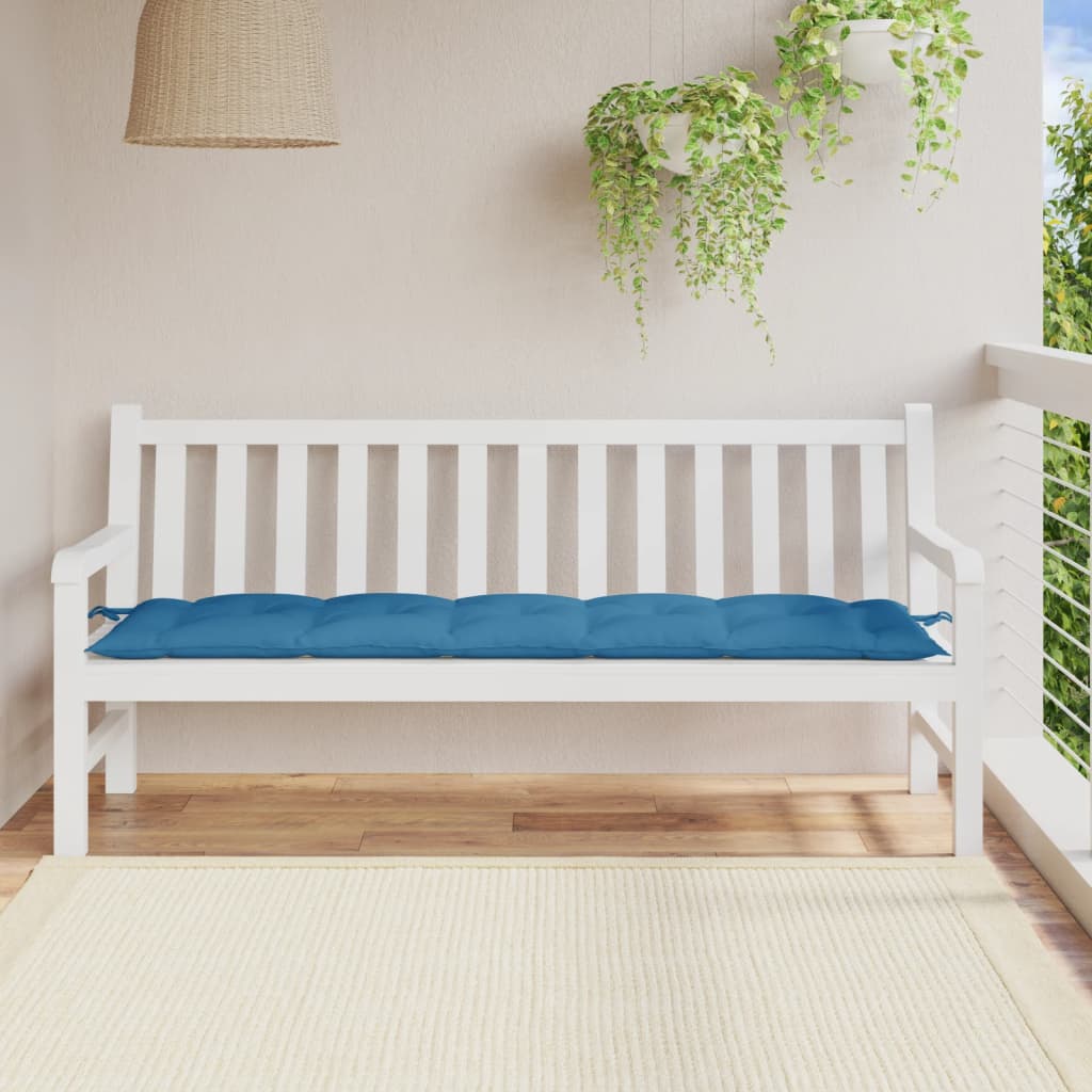 Tuinbankkussen 180x50x7 cm stof gemêleerd blauw