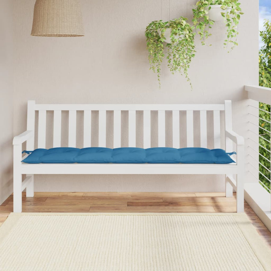 Tuinbankkussen 180x50x7 cm stof gemêleerd blauw
