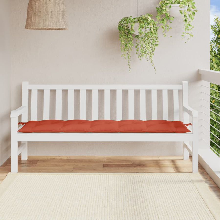 Tuinbankkussen 180x50x7 cm stof gemêleerd rood