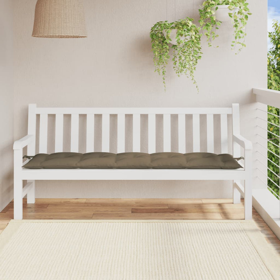 Tuinbankkussen 180x50x7 cm stof gemêleerd taupe