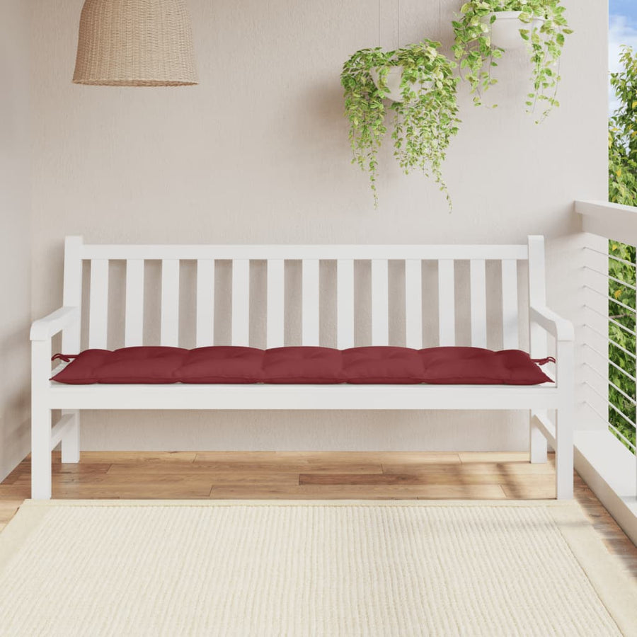Tuinbankkussen 180x50x7 cm stof gemêleerd wijnrood