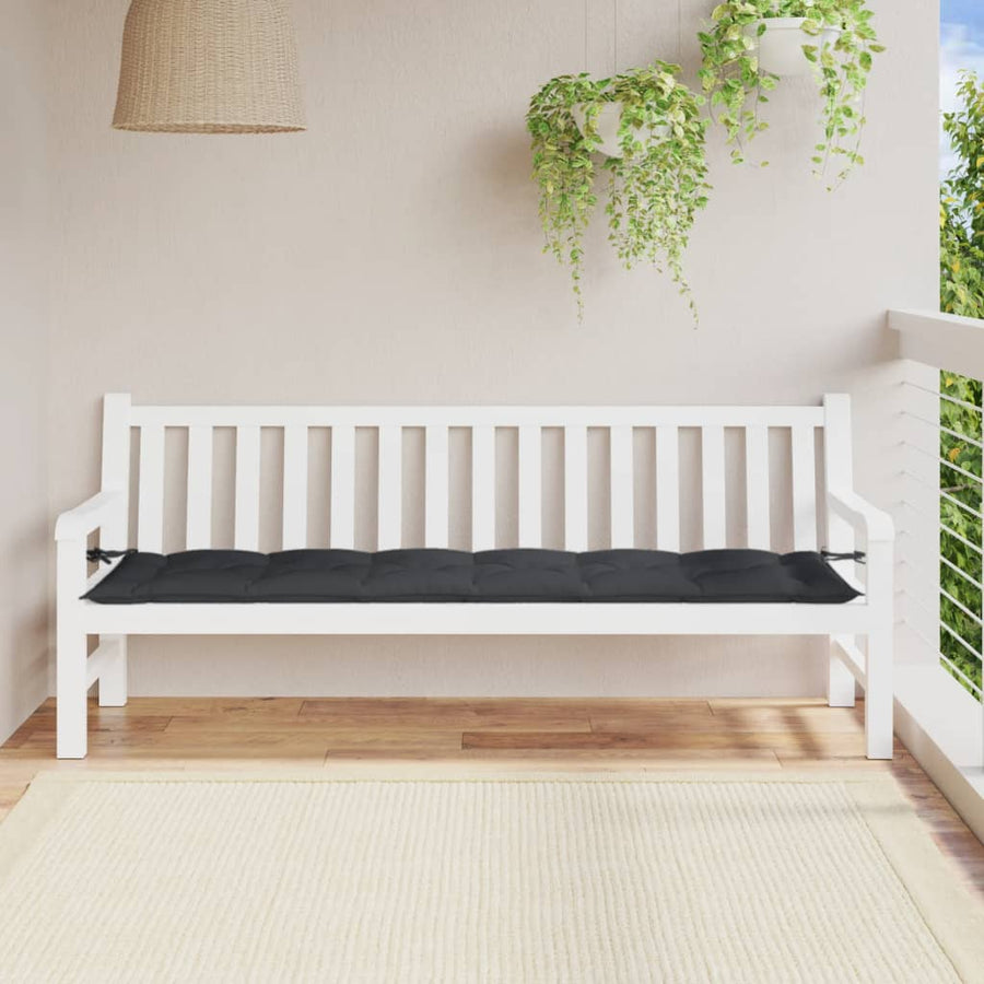 Tuinbankkussen 200x50x7 cm stof gemêleerd antracietkleurig