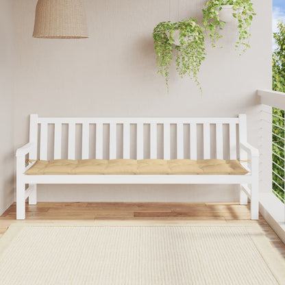Tuinbankkussen 200x50x7 cm stof gemêleerd beige