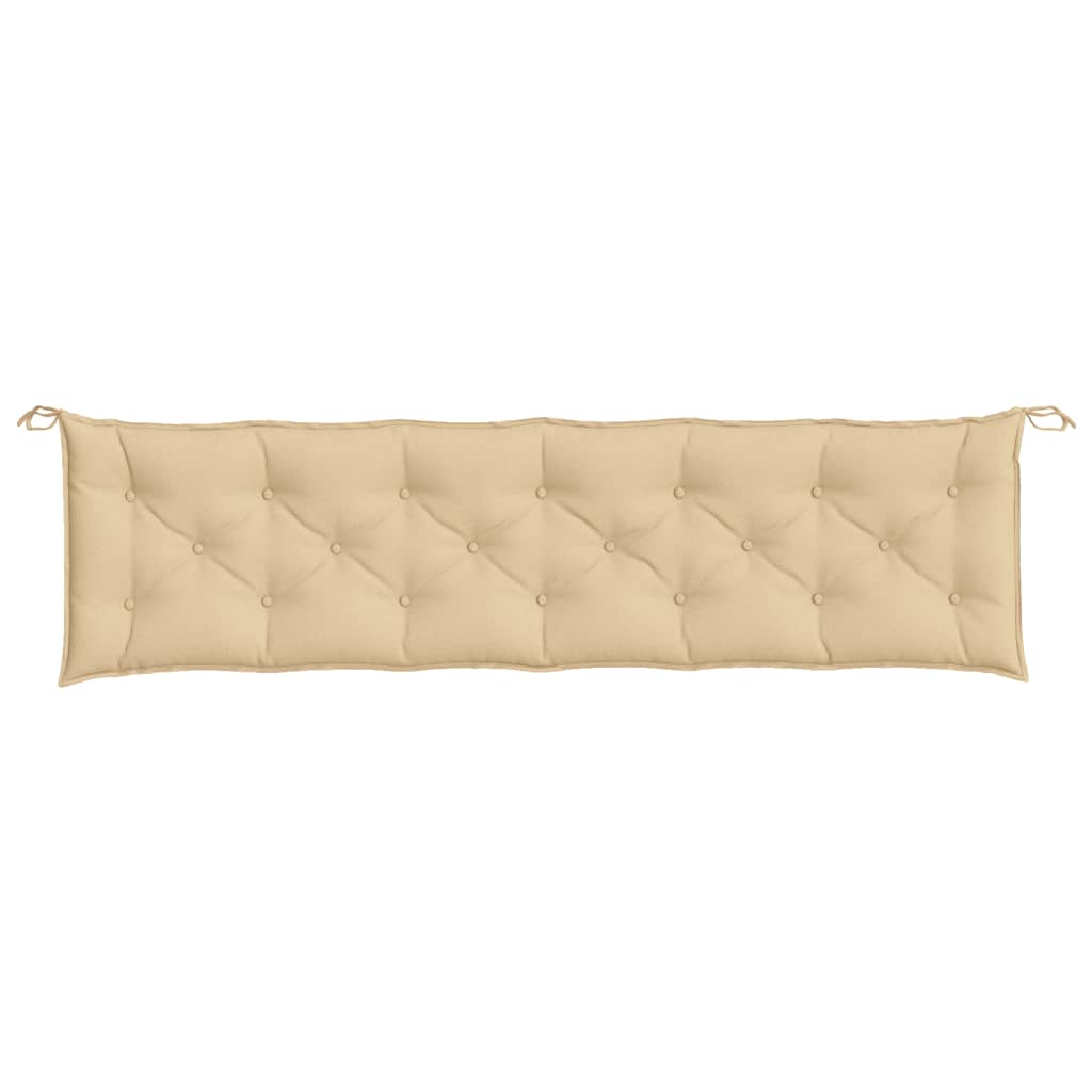 Tuinbankkussen 200x50x7 cm stof gemêleerd beige