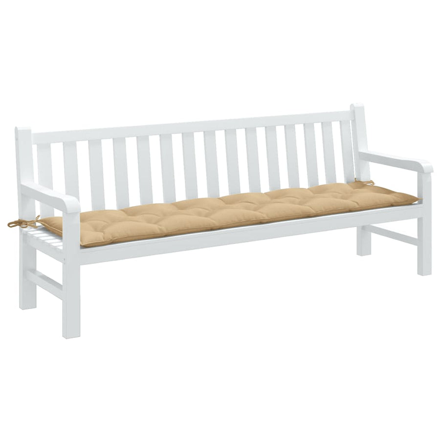 Tuinbankkussen 200x50x7 cm stof gemêleerd beige