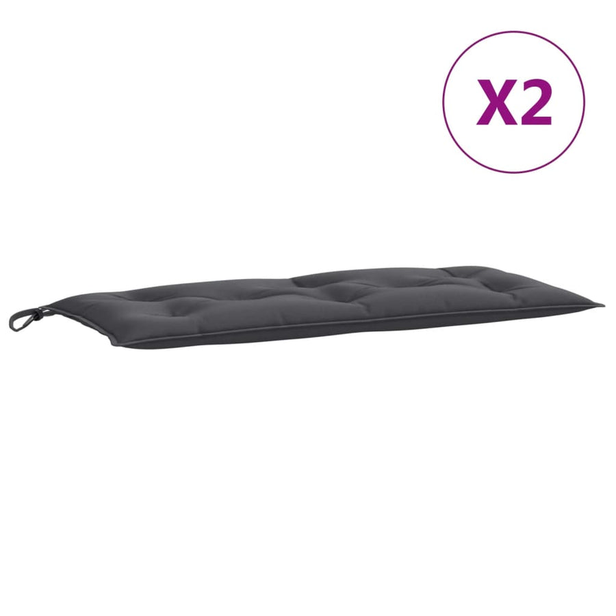 Tuinbankkussens 2 st 100x50x7 cm stof gemêleerd antracietkleur