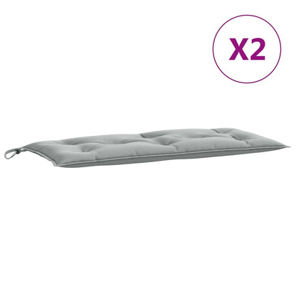 Tuinbankkussens 2 st 100x50x7 cm stof gemêleerd lichtgrijs