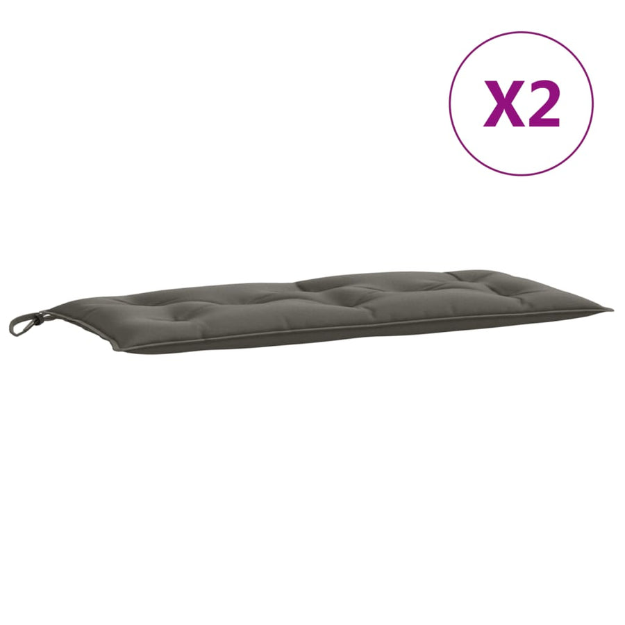 Tuinbankkussens 2 st 100x50x7 cm stof gemêleerd donkergrijs