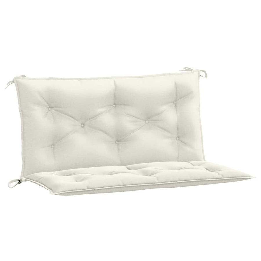 Tuinbankkussens 2 st 100x50x7 cm stof gemêleerd crèmekleurig