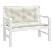 Tuinbankkussens 2 st 100x50x7 cm gemêleerd crèmekleurig